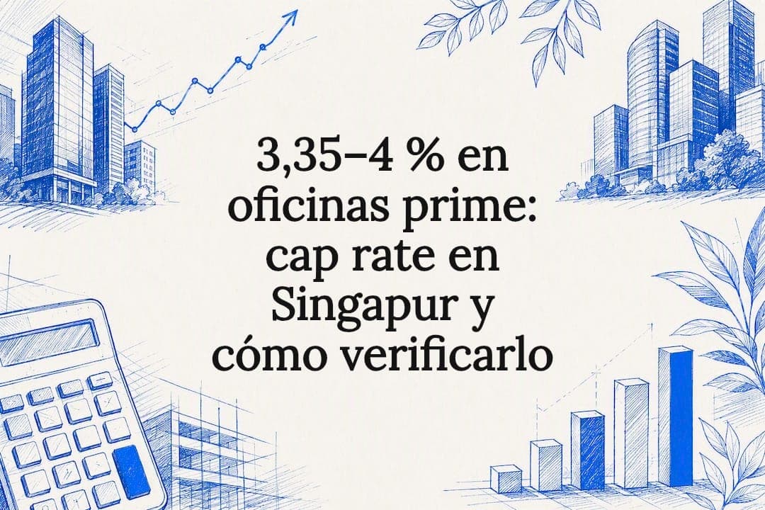 3,35–4 % en oficinas prime: cap rate en Singapur y cómo verificarlo