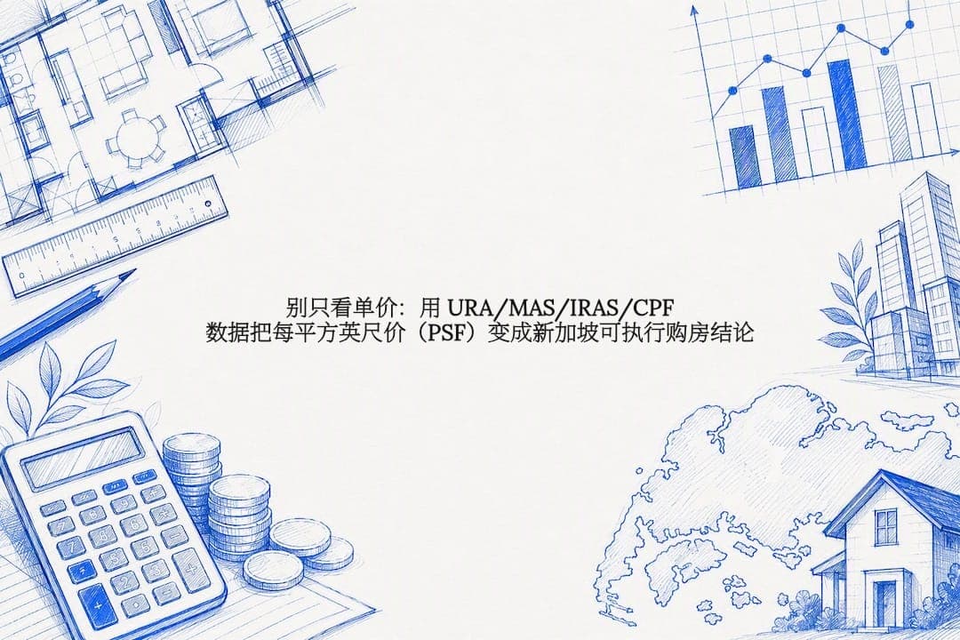 别只看单价:用 URA/MAS/IRAS/CPF 数据把每平方英尺价(PSF)变成新加坡可执行购房结论
