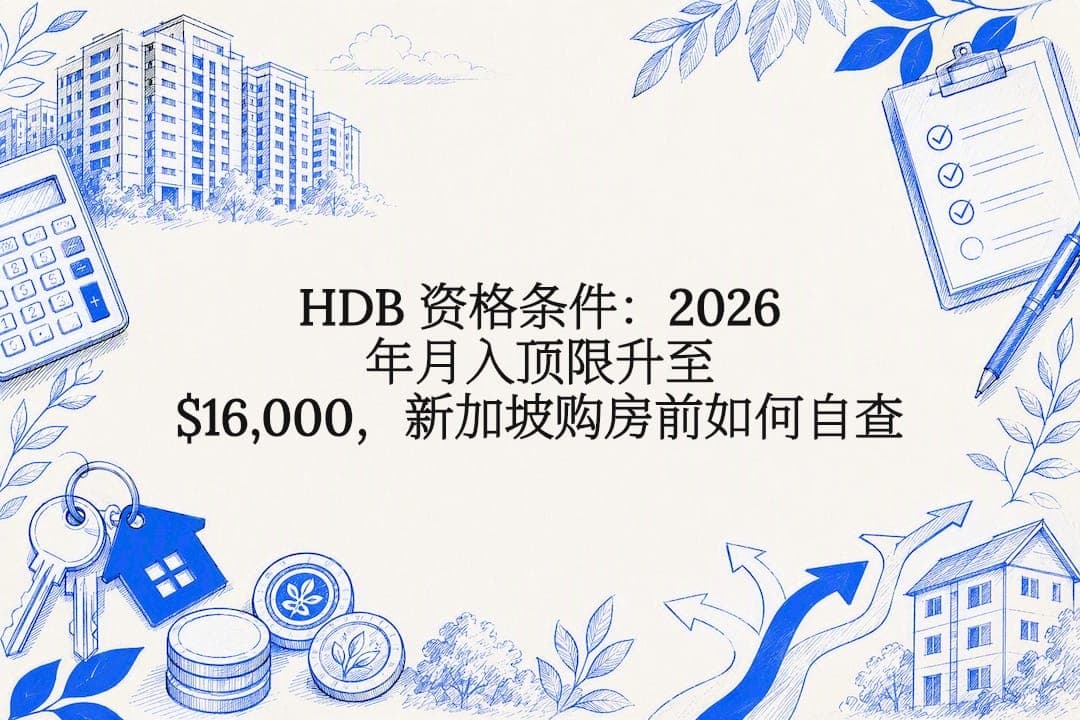HDB 资格条件:2026 年月入顶限升至 $16,000,新加坡购房前如何自查